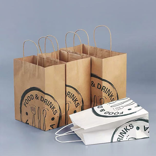 Máquina de saco de papel com alça plana para embalagens de alimentos e sacos para viagem